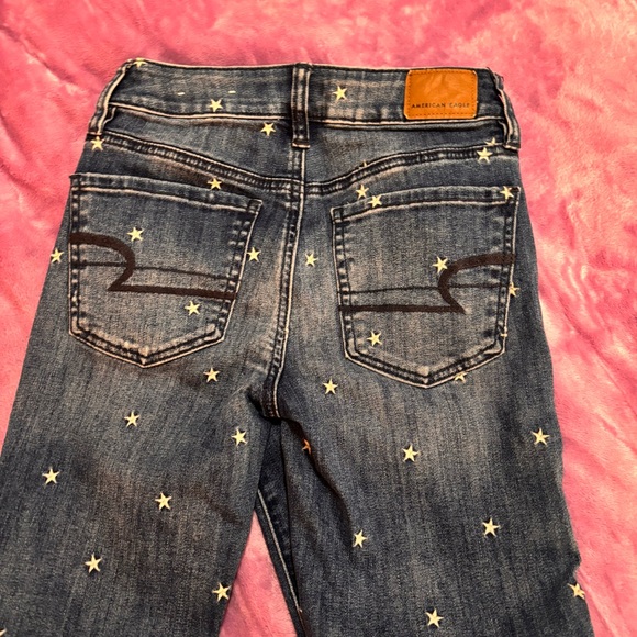 American Eagle Embroidered Star Pattern Hi-Rise Jegging Size 0 - Picture 4 of 11